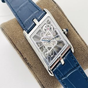 Alternative view of 【V8 Factory 2022 Strongly Recommended】 The Market's Highest-Grade Cartier Tank Square Skeleton Series! Exclusive Premiere: Crafting the Ultimate 1:1 Replica! Specifications Match Authentic: 1⃣️ Case Dimensions: 47.15 x 26.2 mm 2⃣️ Movement:Swiss Ronda 4S20 modified mechanical movement 3⃣️ Case Thickness: 7.82mm 4⃣️ Dial Color: Skeletonized 5⃣️ Dial Shape: Rectangular 6⃣️ SKU: Silver Case with Silver Bezel  Silver with Diamonds  Rose Gold 7⃣️ Strap Color: Gray  Blue  Brown(Imported calf leather)  8⃣️ Buckle Type: Classic Pin Buckle  9⃣️ Case Back: See-Through  1⃣️0⃣️ Crystal: Sapphire Crystal  1⃣️1⃣️ Hands: Blue Burnished Steel Blue Hands  1⃣️2⃣️ Crown: Gem-Set Crown  A Masterpiece Crafted by V8 Factory. We Welcome Your Appreciation!
